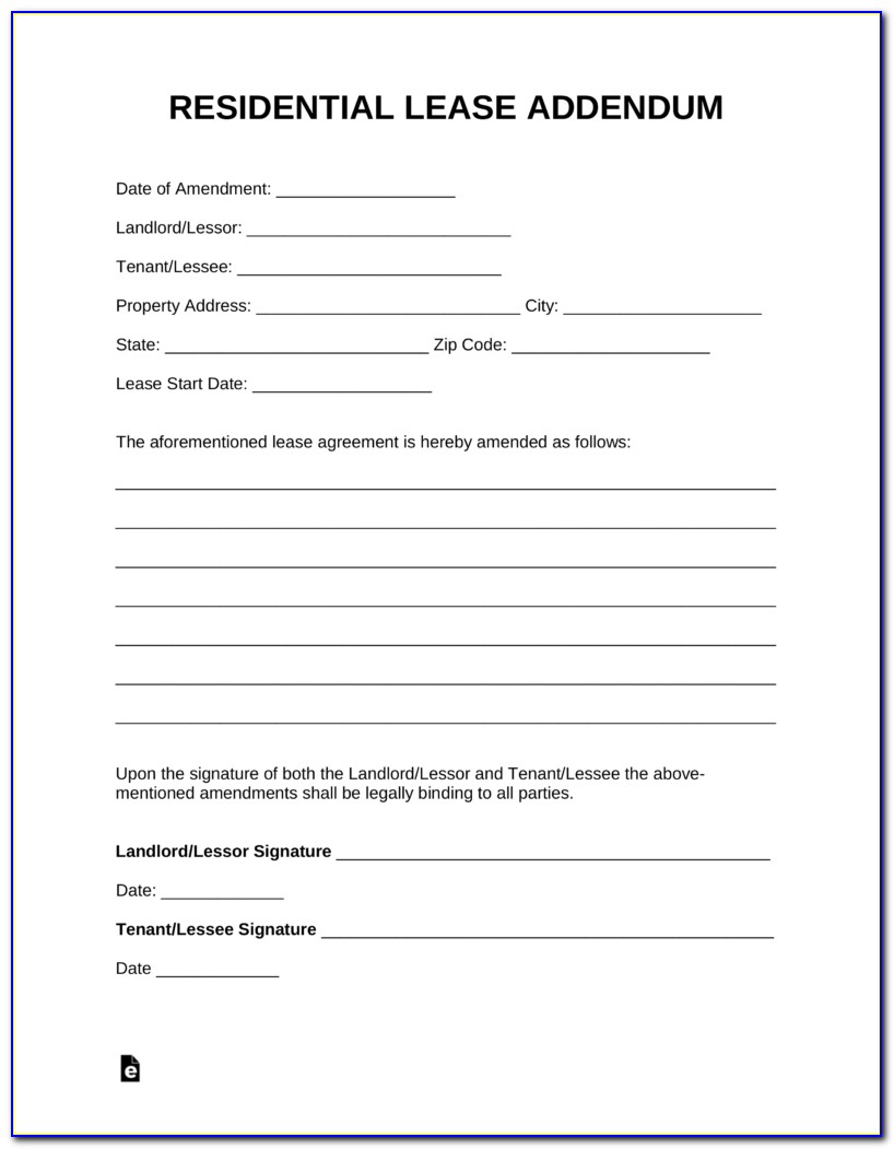 Addendum To Rental Agreement Format