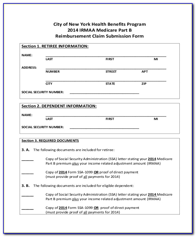Application For Medicare Part B Employer Form
