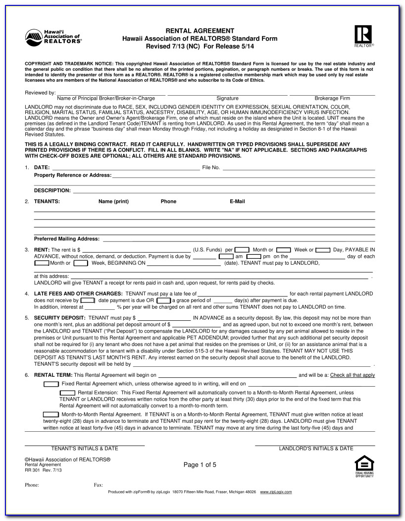 Application To Rent And Rental Deposit California Association Of Realtors Standard Form