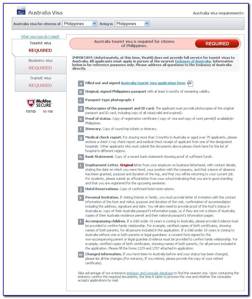 Australian Student Visa Online Application Form