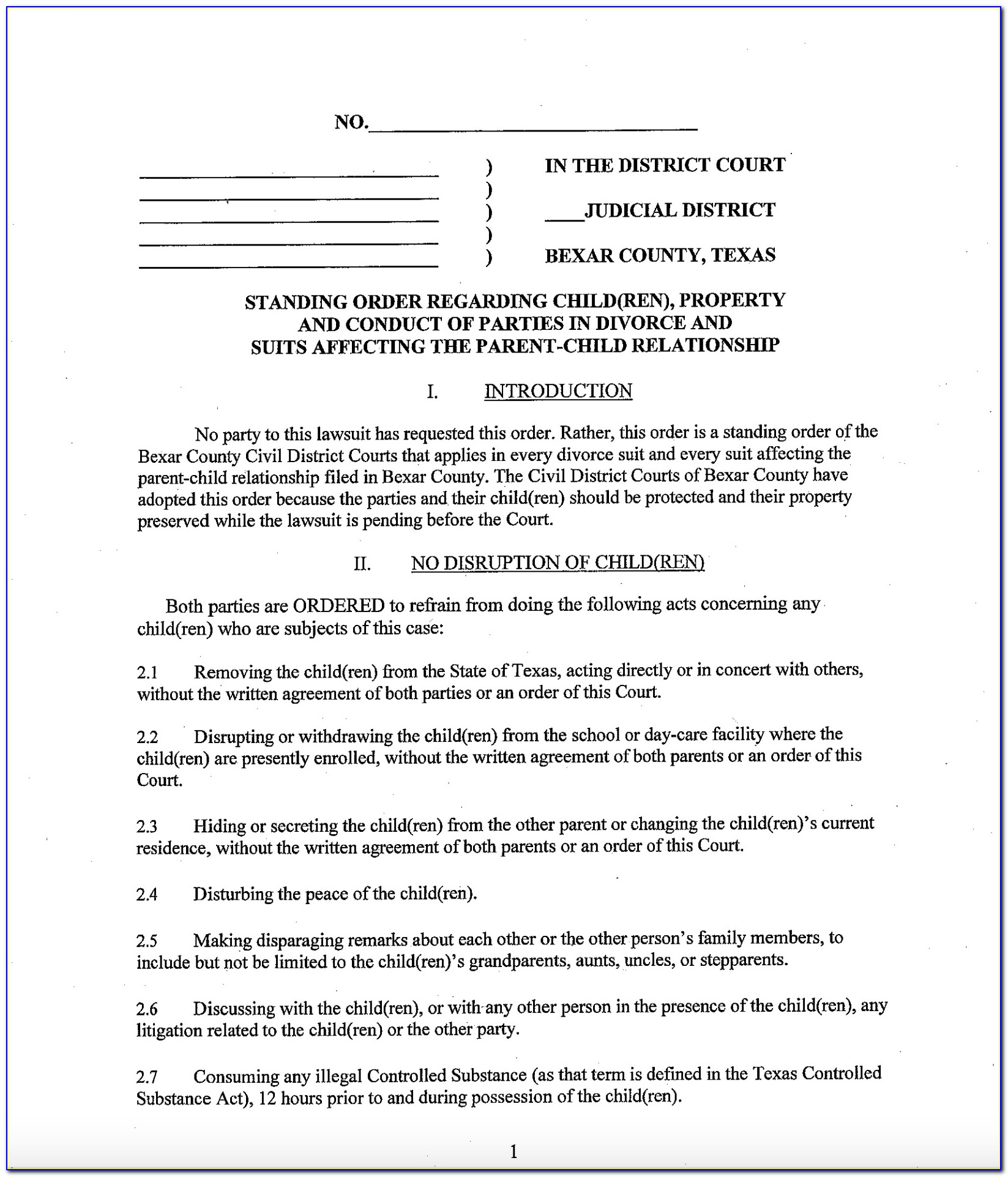 Bexar County Courthouse Divorce Forms