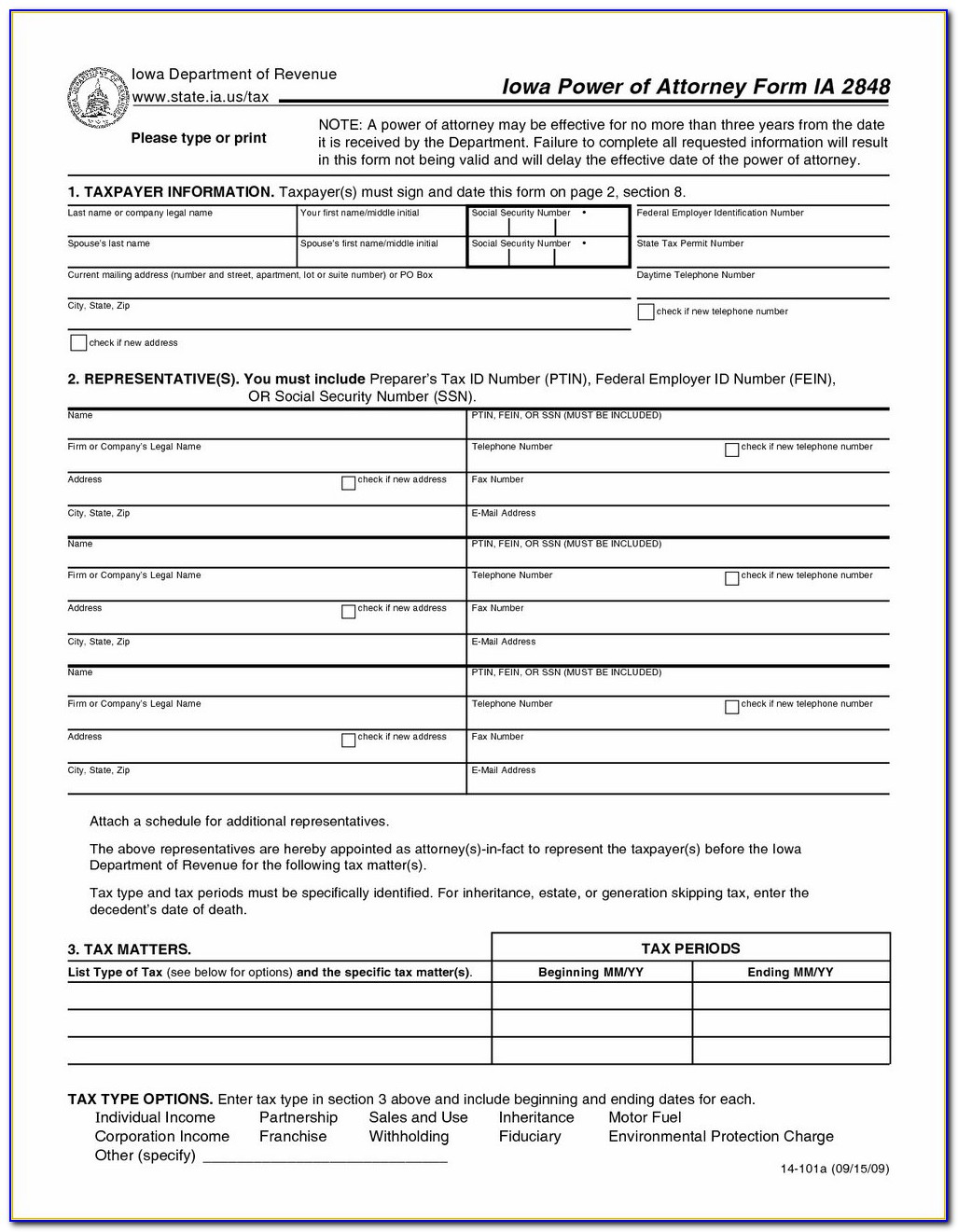 Blank Durable Power Of Attorney Form Washington State