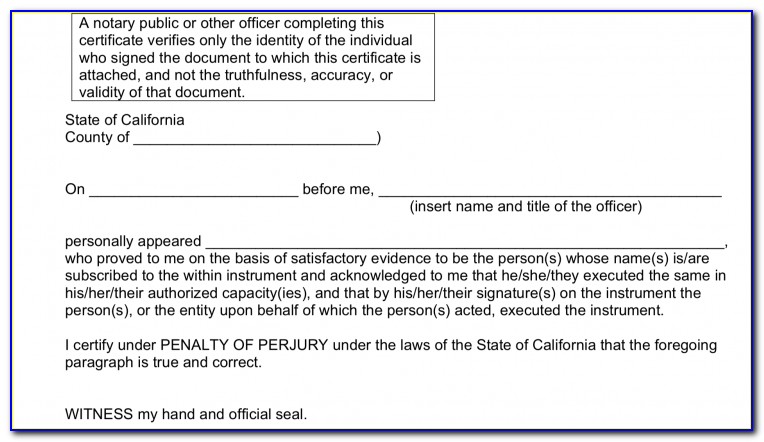 California Notary Forms Jurat