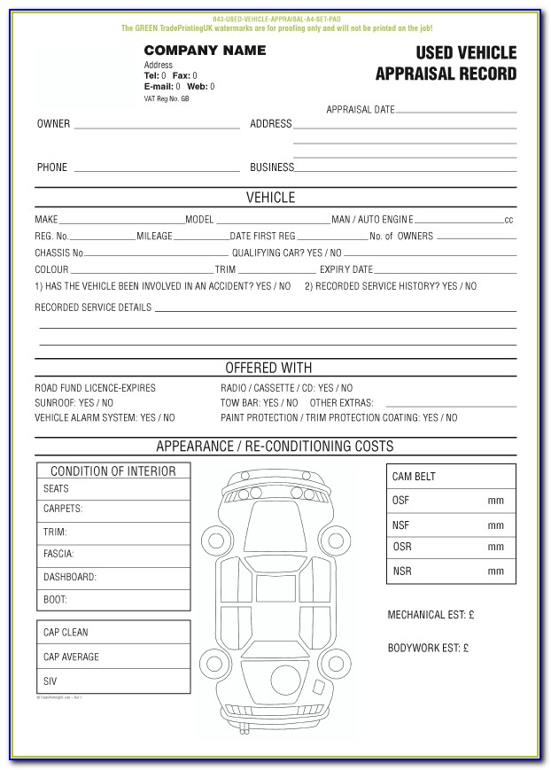Car Appraisal Form