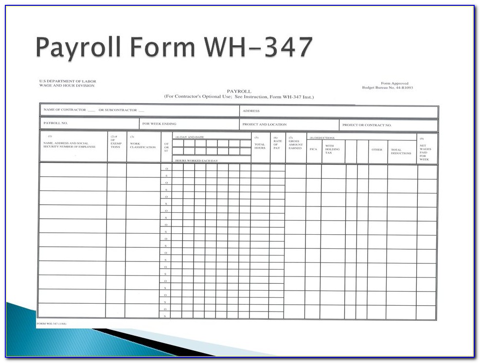 Payroll Form Wh 347