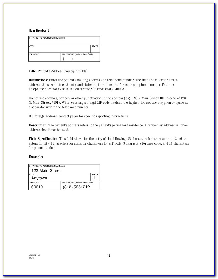 Cms 1500 Claim Form Instructions Workers Compensation