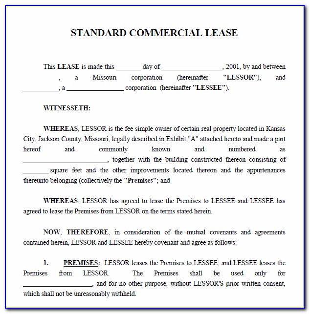 Commercial Lease Forms Wisconsin