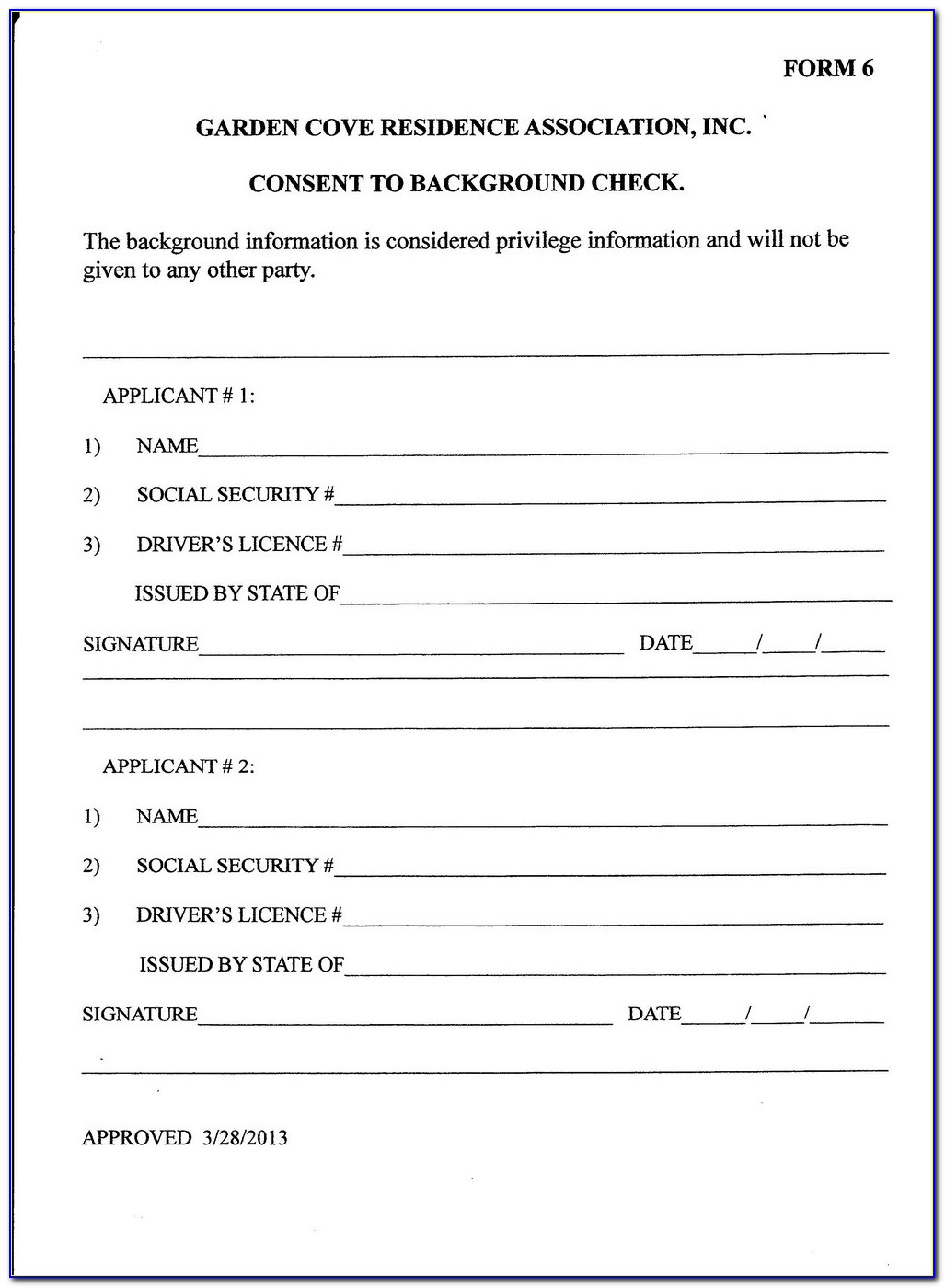 Consent To Background Check Form Tenant