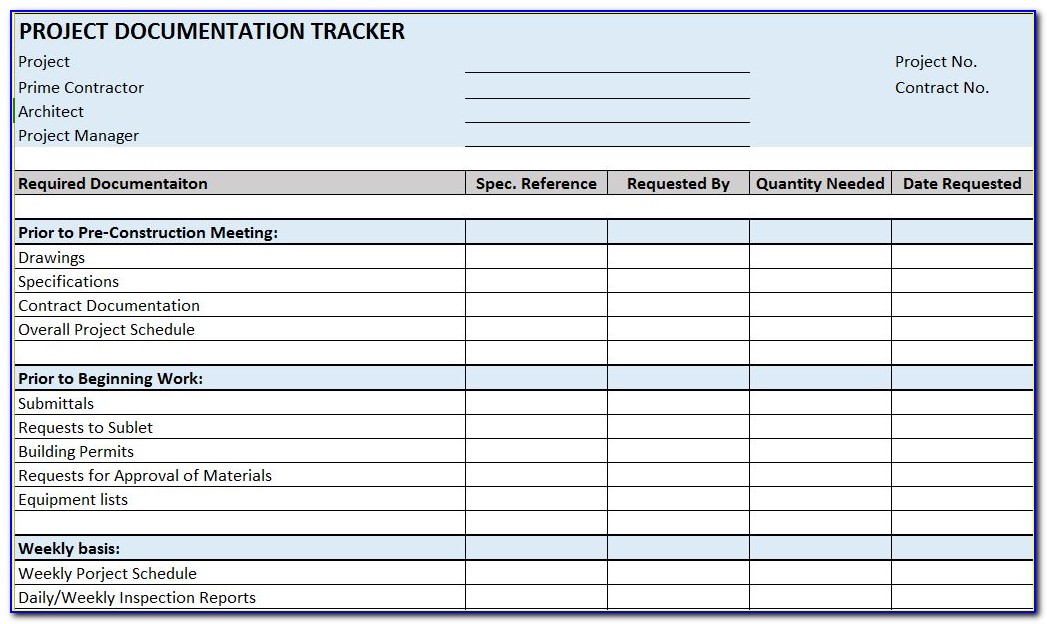Construction Project Management Forms Free Download