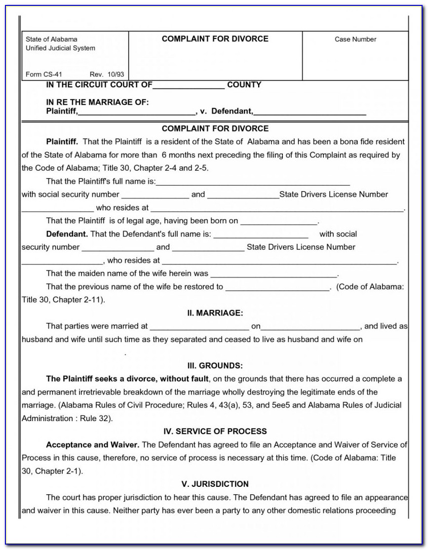 Contested Divorce Forms In Tennessee