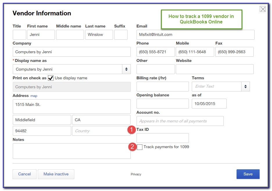 Creating 1099 Forms In Quickbooks