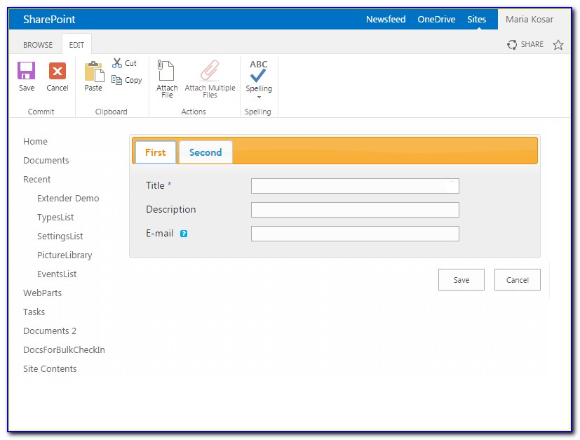 Creating Forms Sharepoint 2016