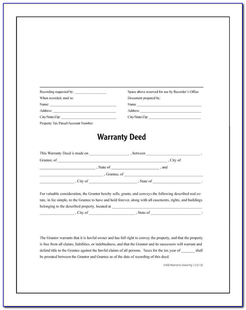 Deed Without Warranty Texas Form