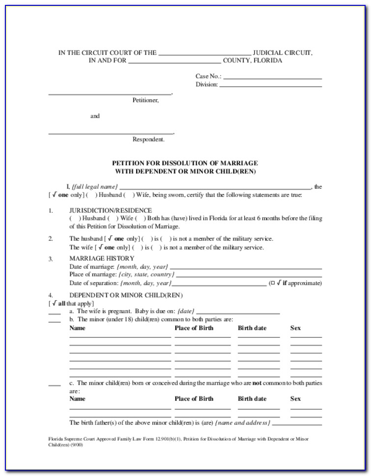 Divorce Petition In Florida