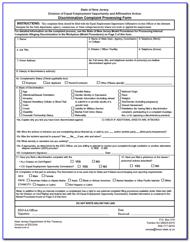 Eeoc Complaint Forms Free