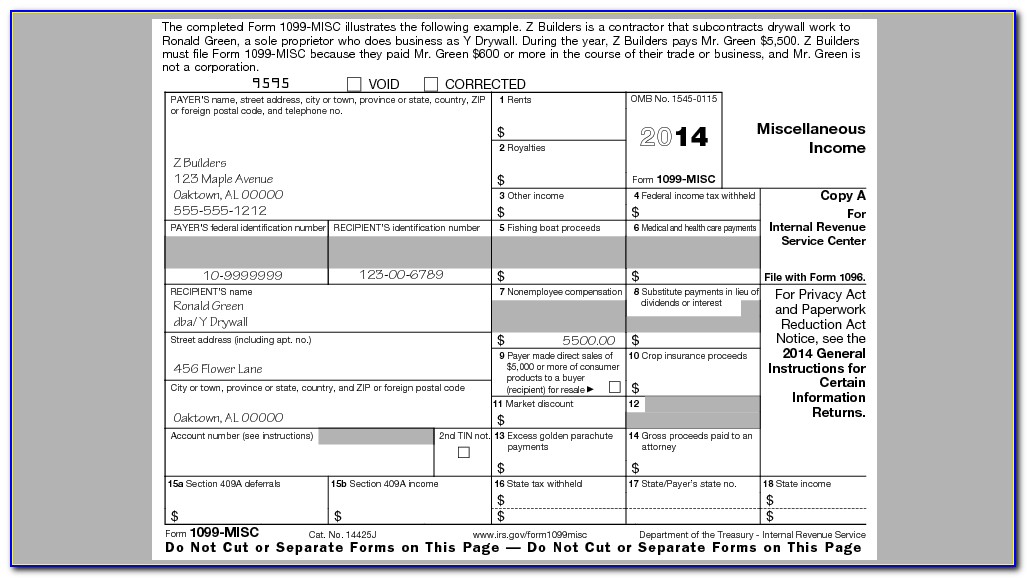 Employer Filing 1099 Misc Form