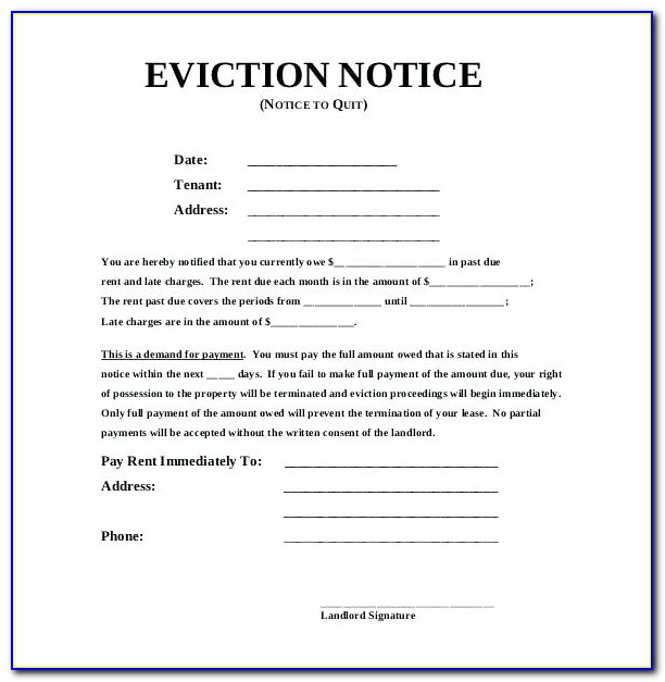 Eviction Notice Georgia Free Form