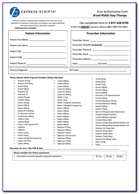 Express Scripts Prior Authorization Form For Adderall