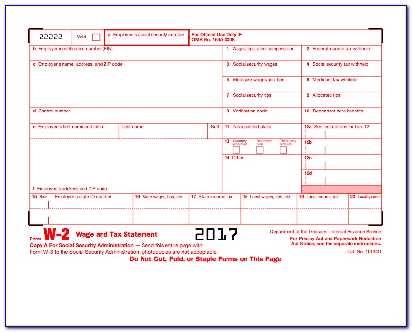 Fillable W2 Forms Online