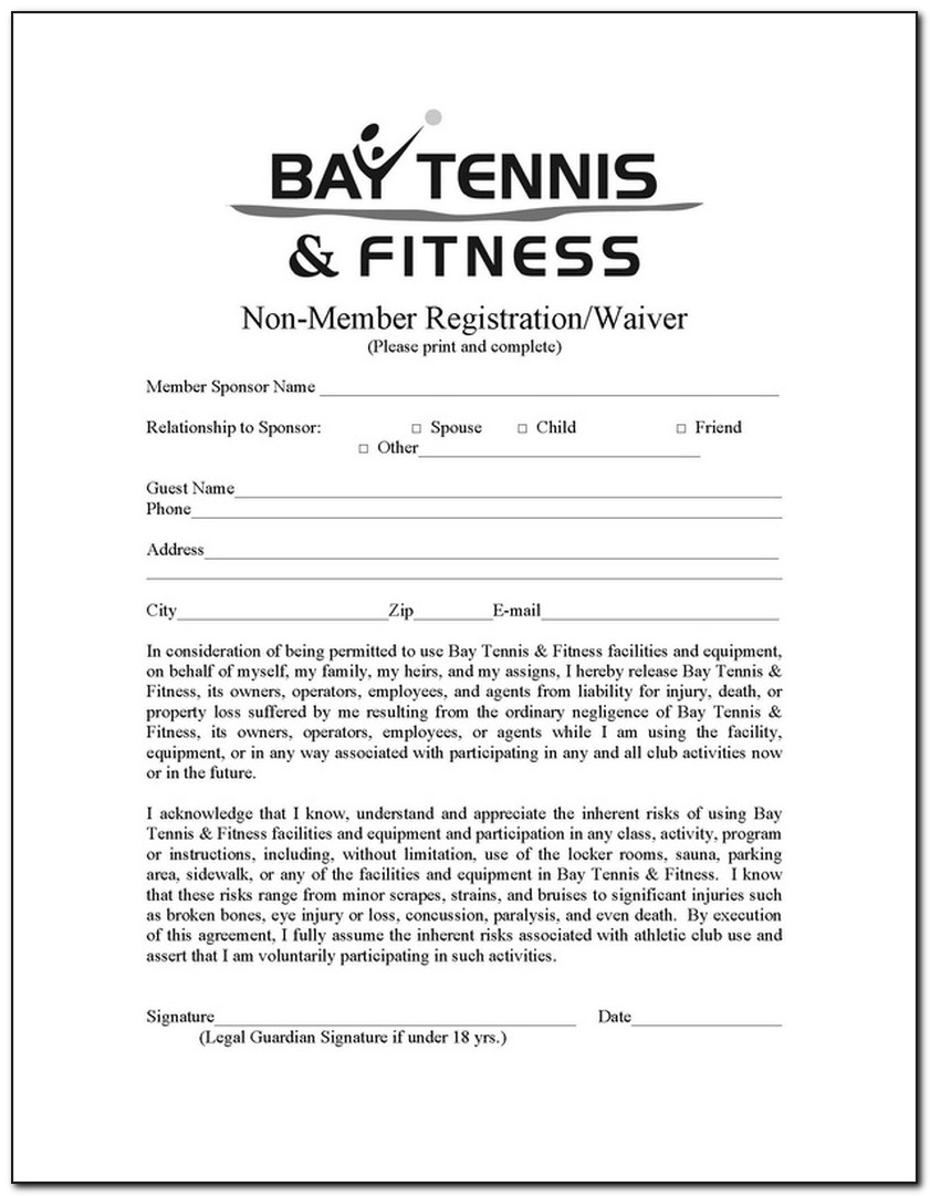 Fitness Waiver And Release Form Template Australia