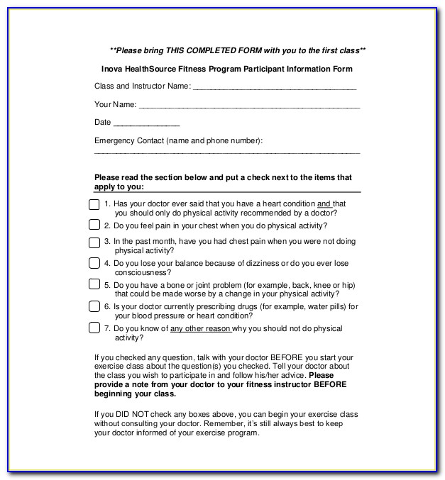 Fitness Waiver And Release Form Template Uk