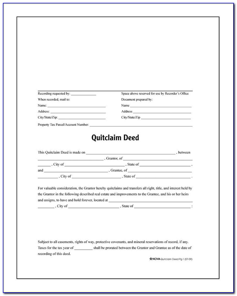 Florida Quit Claim Deed Form St Johns County