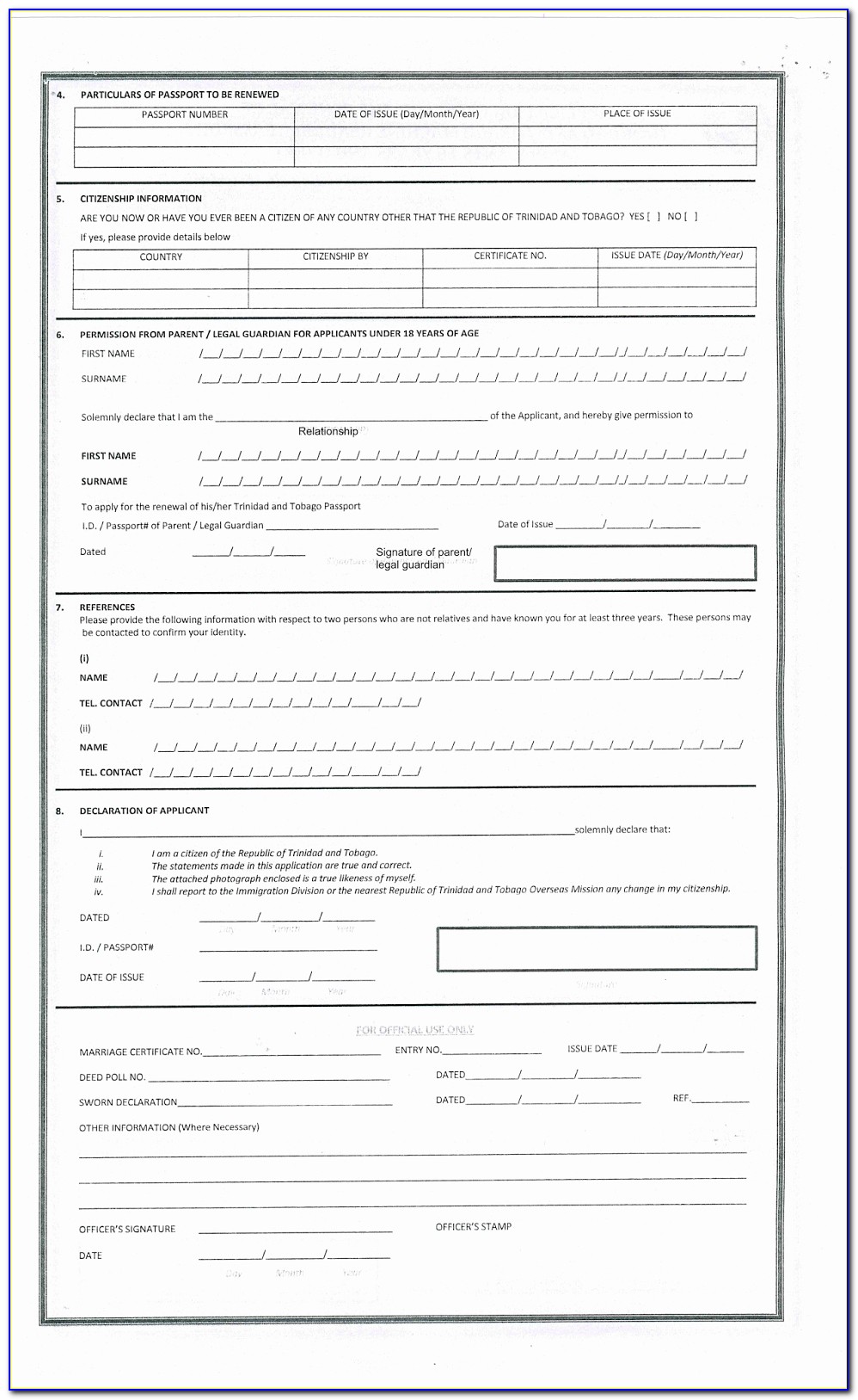 Form For Renewal Passport Philippines