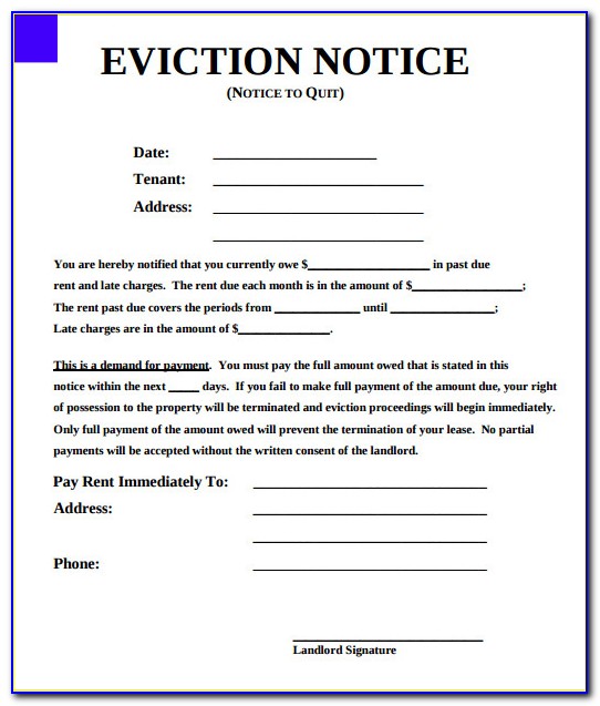 Free Eviction Notice Forms California
