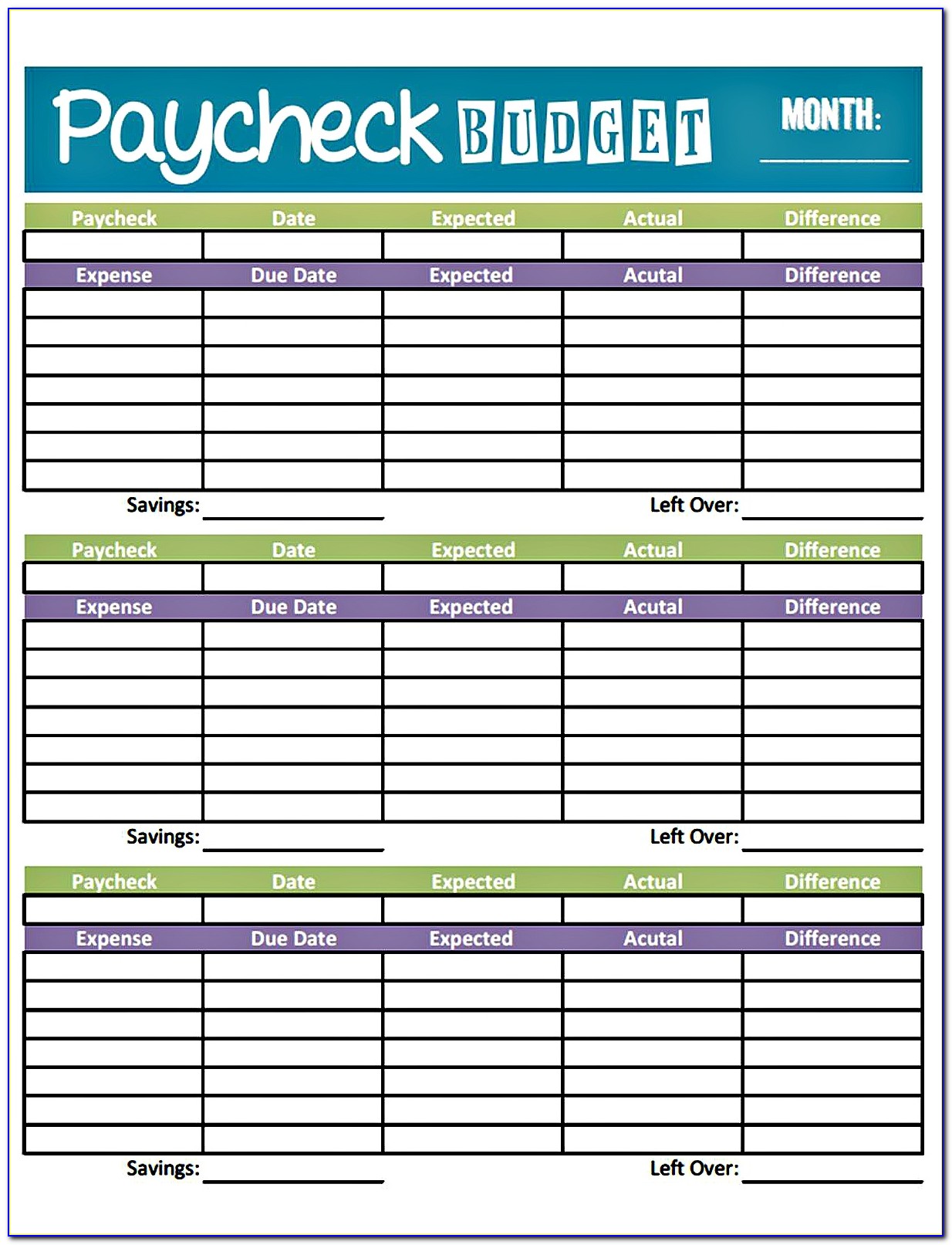 Free Excel Family Budget Template