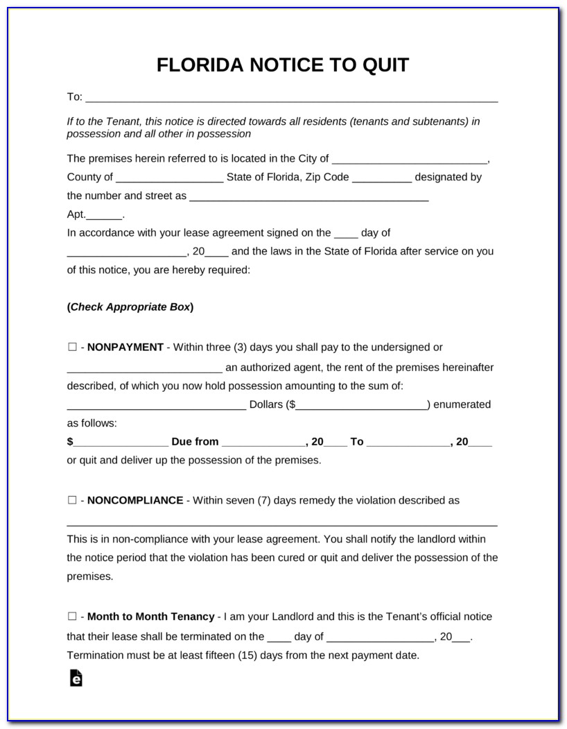 Free Florida Eviction Notice Forms