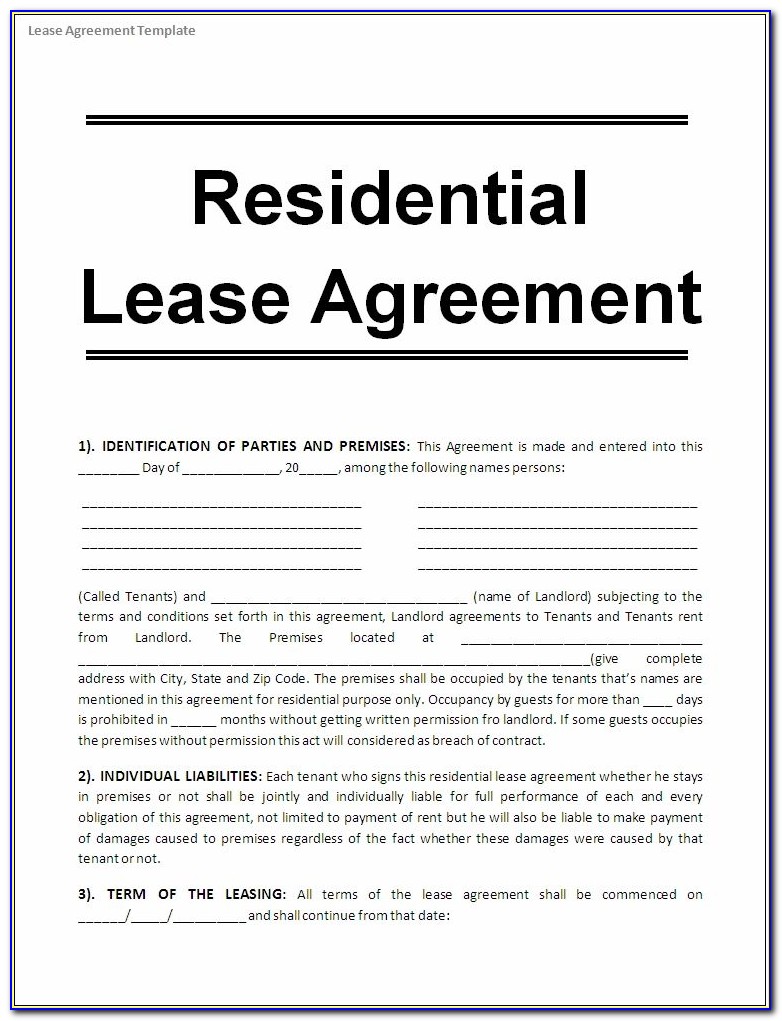 Free Printable House Rental Agreement Form