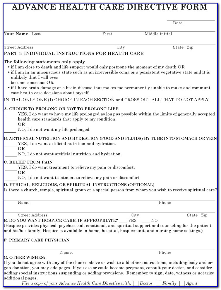 Health Care Power Of Attorney Form Hawaii