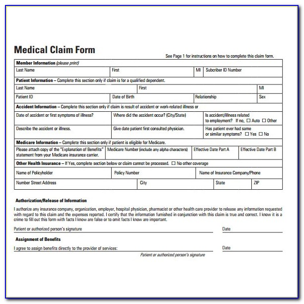 Health Insurance Claim Form 1500 Fillable