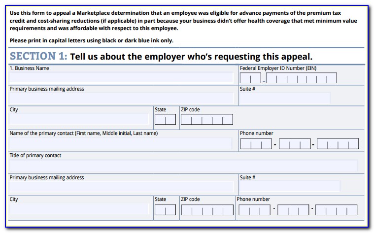 Health Insurance Marketplace Appeal Request Form