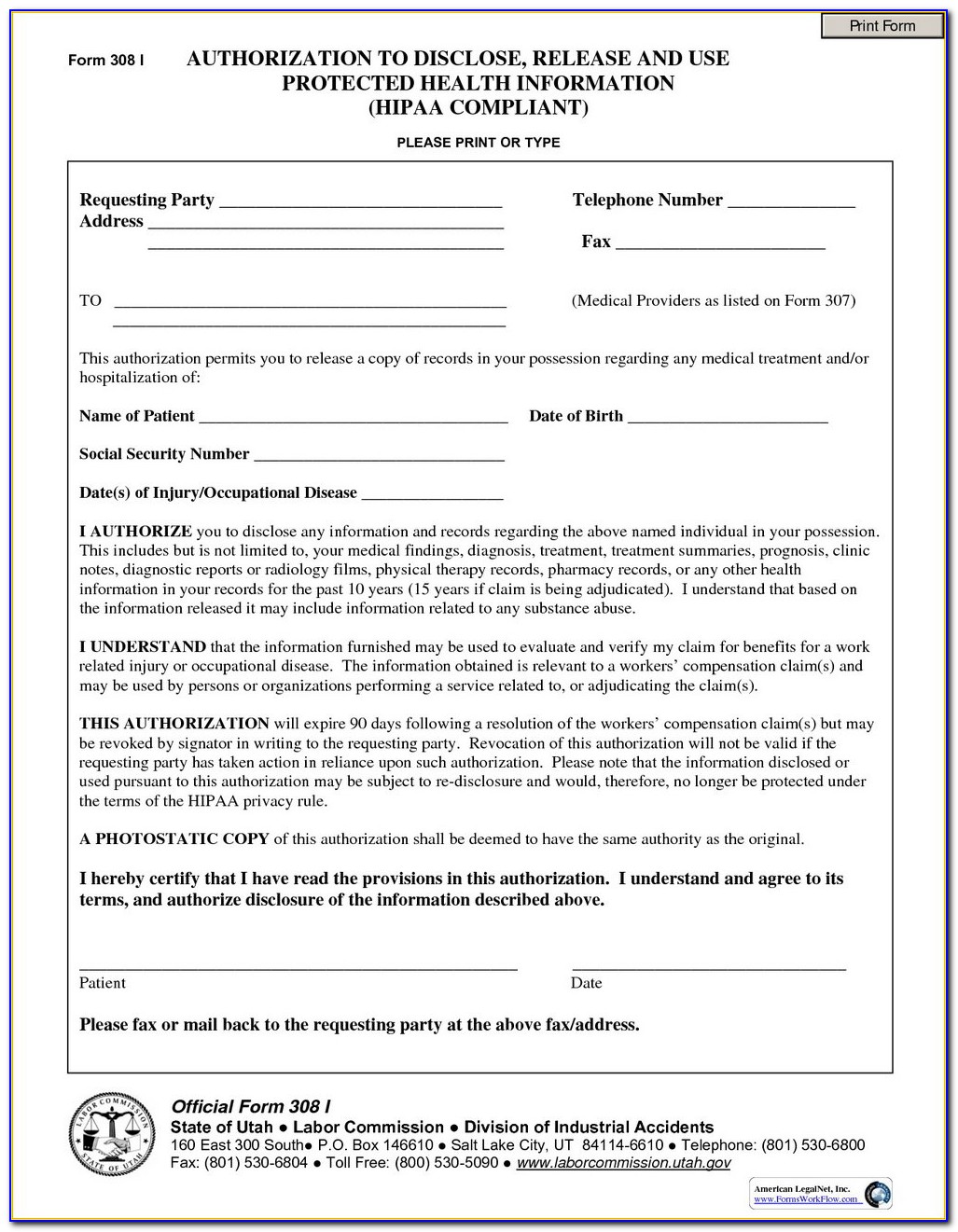 Hipaa Compliance Form For Medical Employees