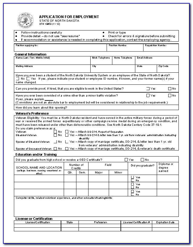 How To Fill Employment Application Form Online