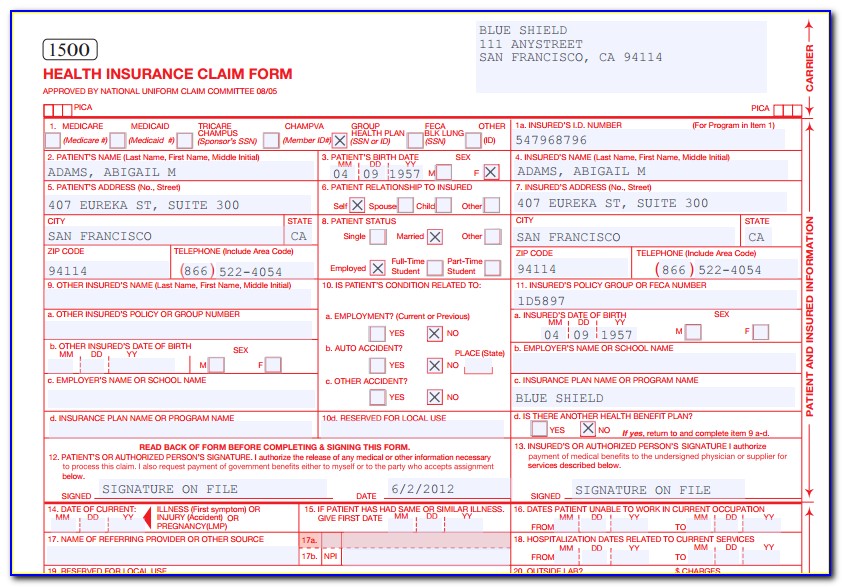How To Fill Out A Cms 1500 Form For Workers Compensation