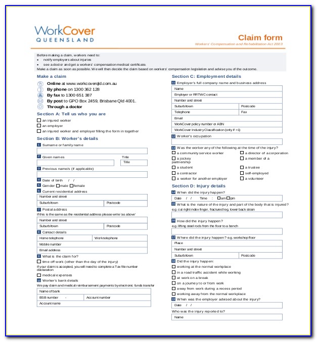 How To Fill Out A Workers Compensation Form