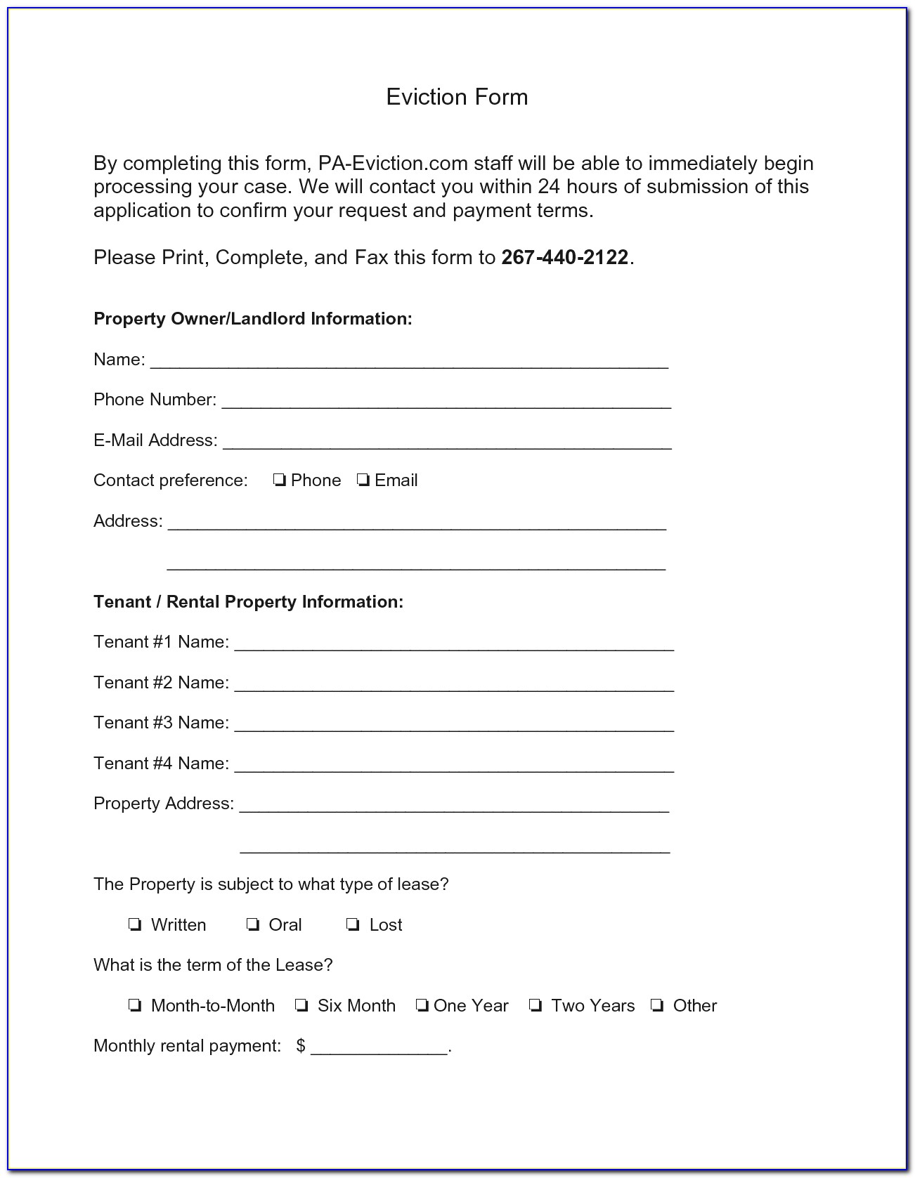 How To Fill Out An Eviction Notice Form