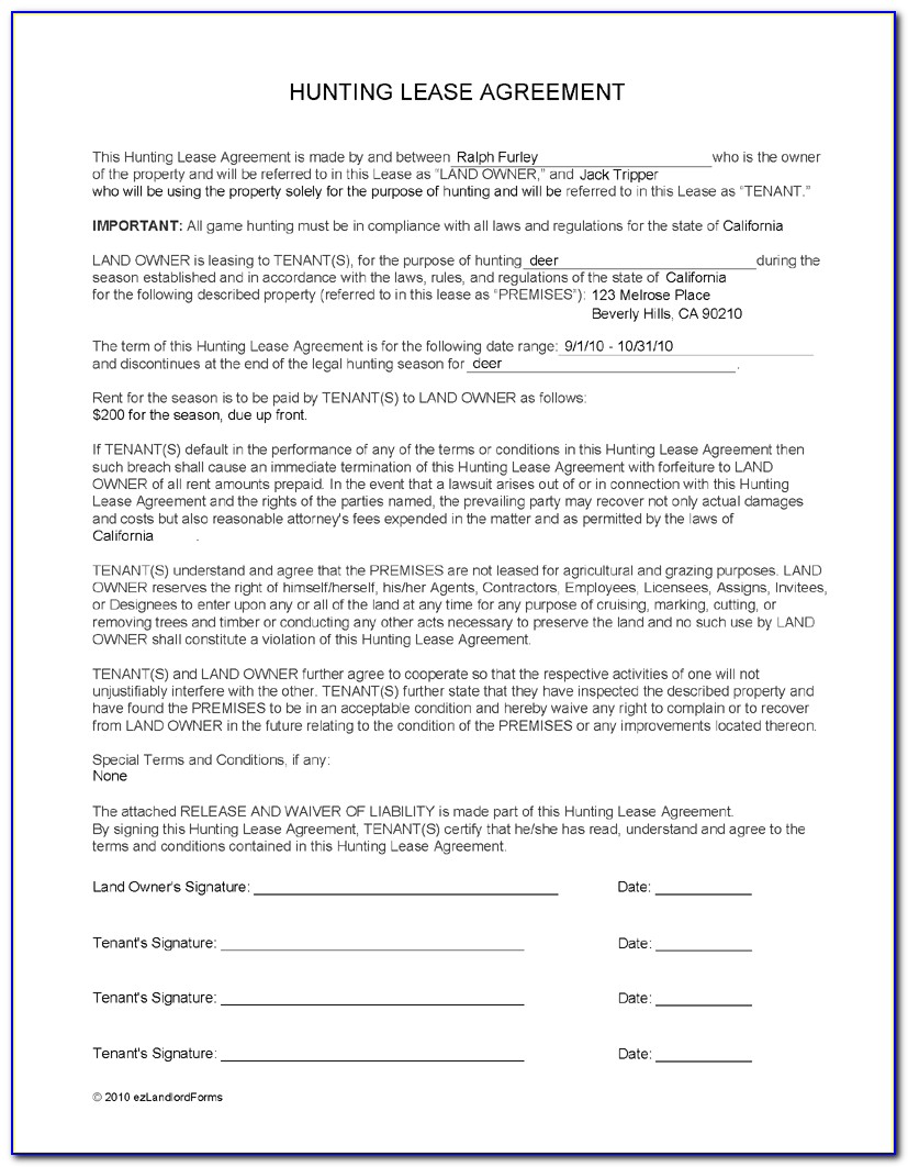 Hunting Lease Forms Oklahoma