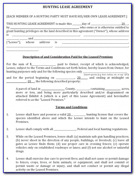 Hunting Lease Release Form