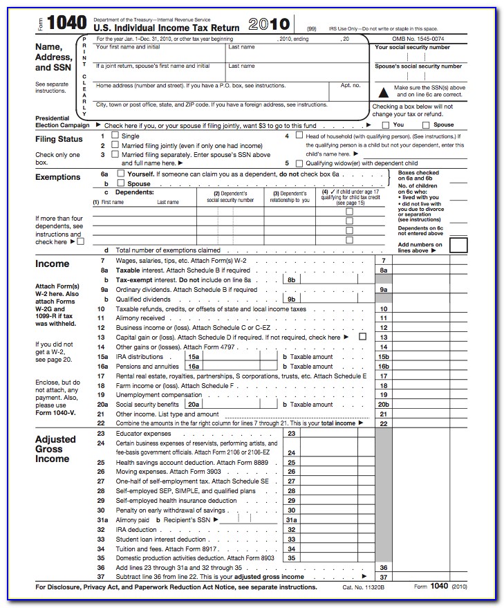 Income Tax Forms 1040