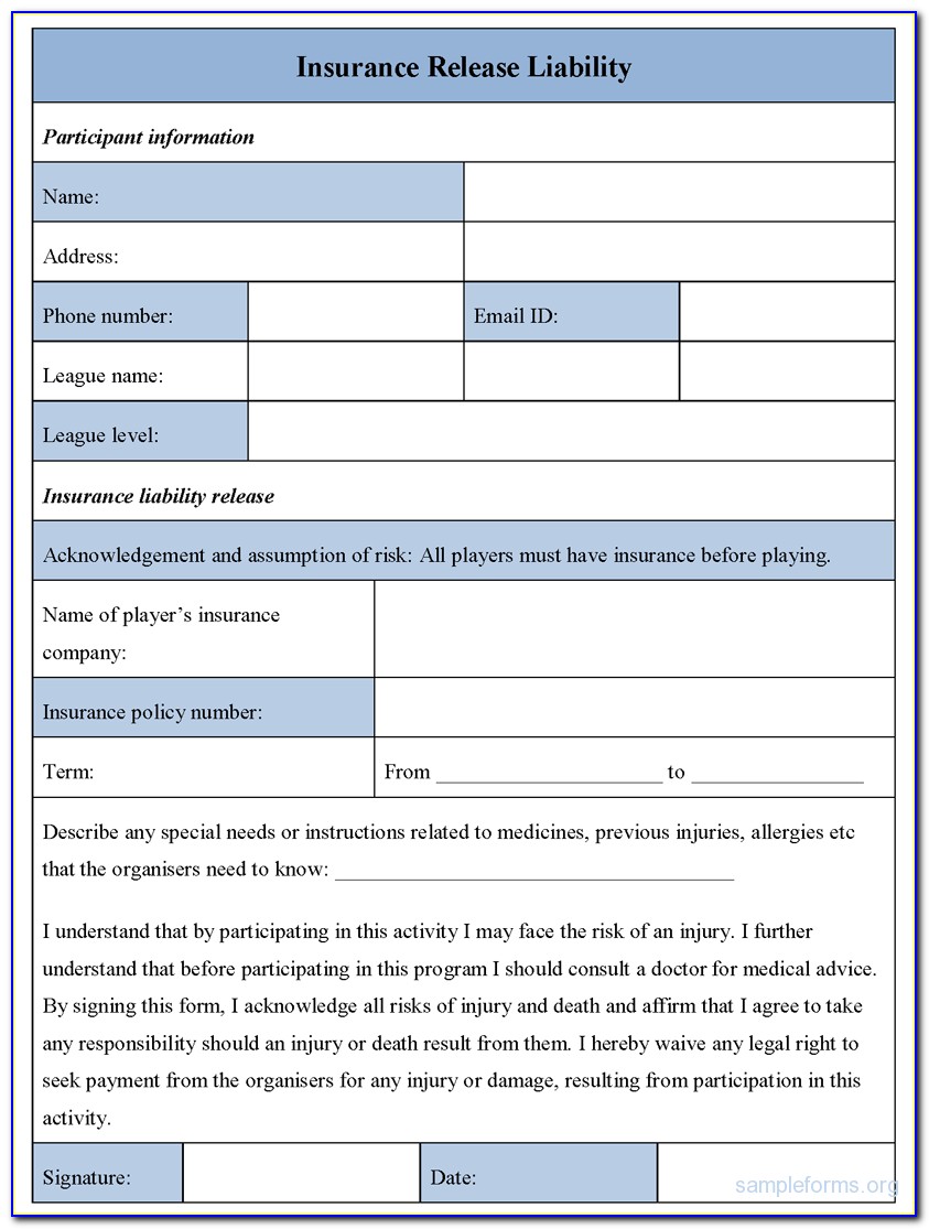Insurance Claim Form Template Word