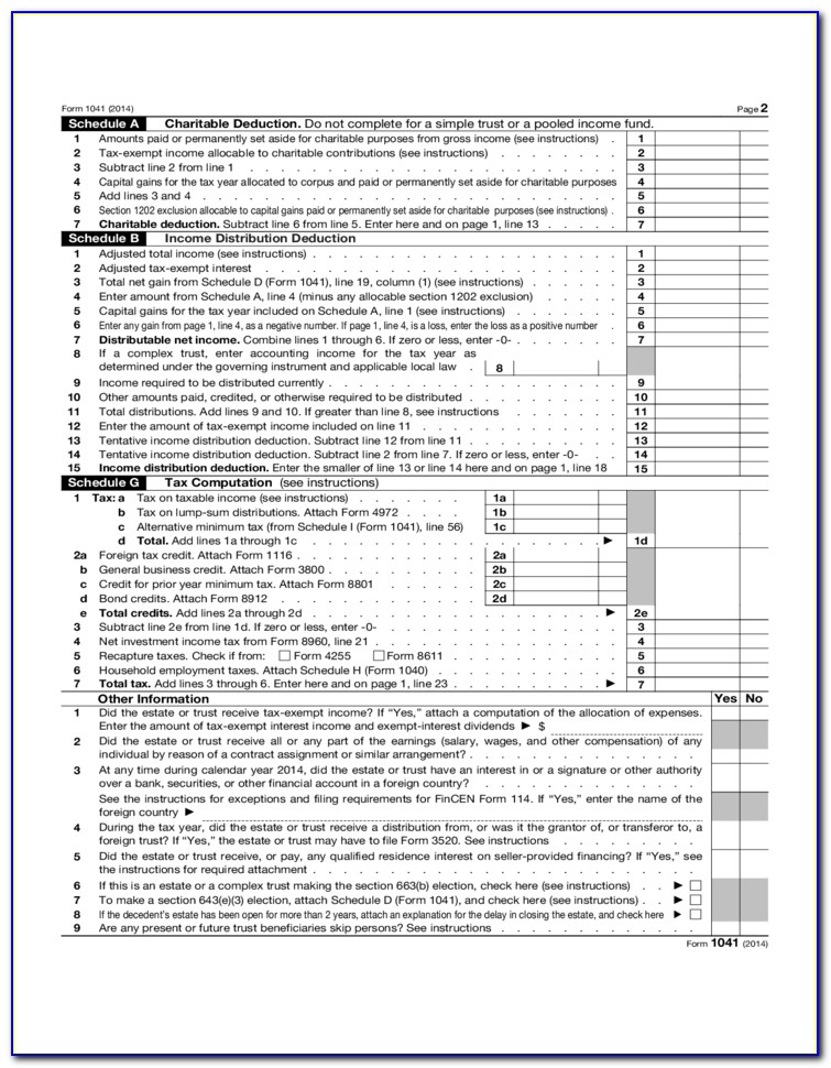 Irs Form 1041 Schedule B