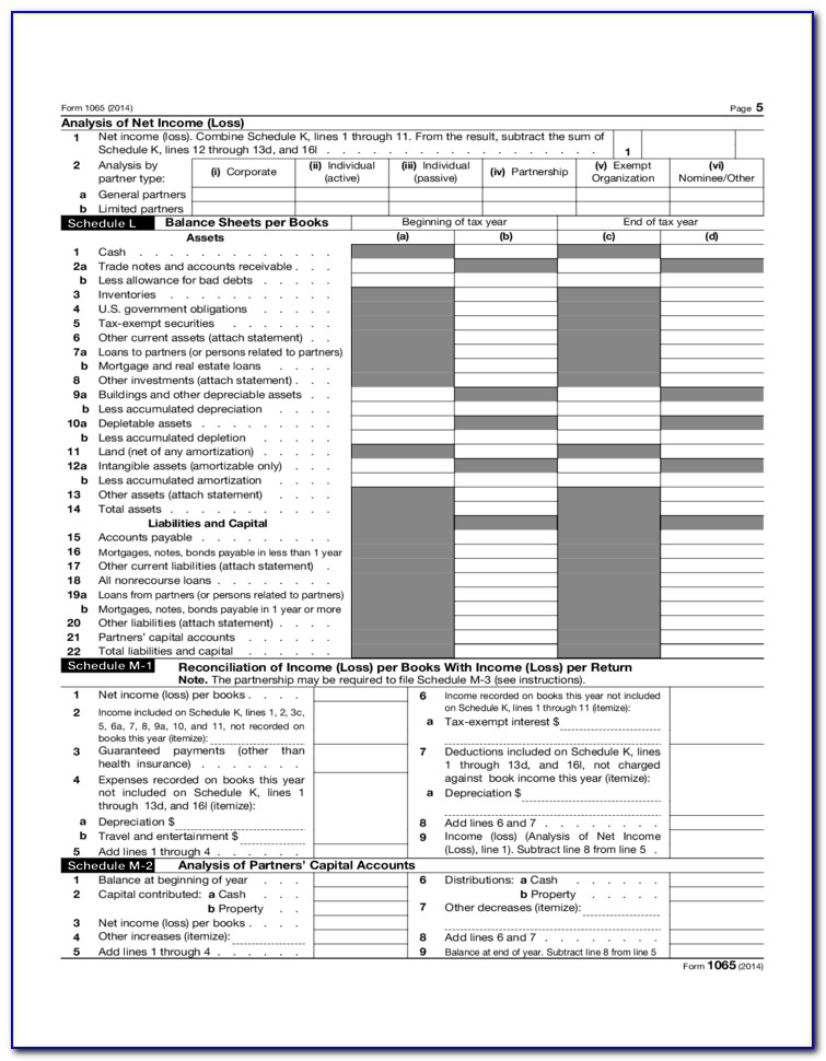 Irs Form 1065 For 2014