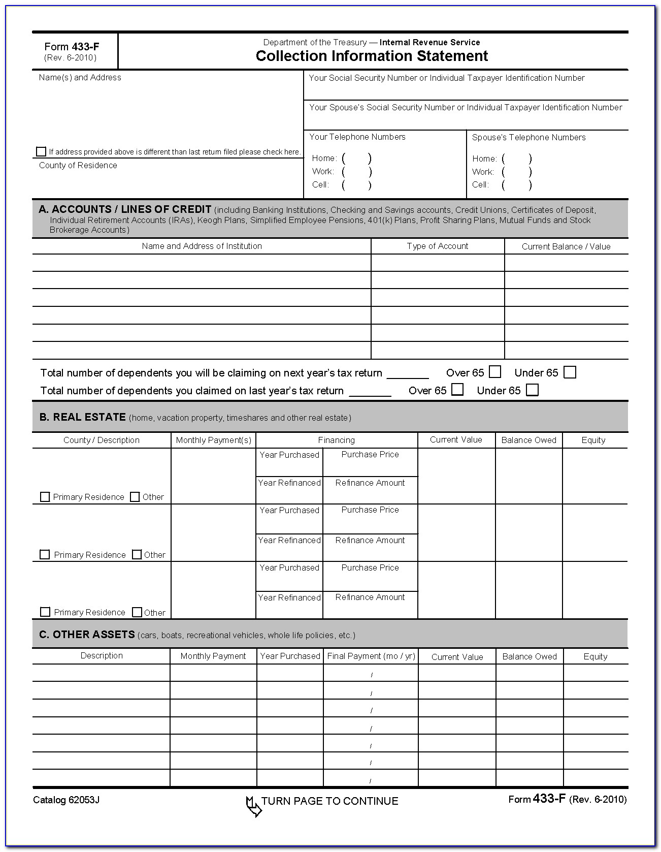 Irs Form 433 D Instructions