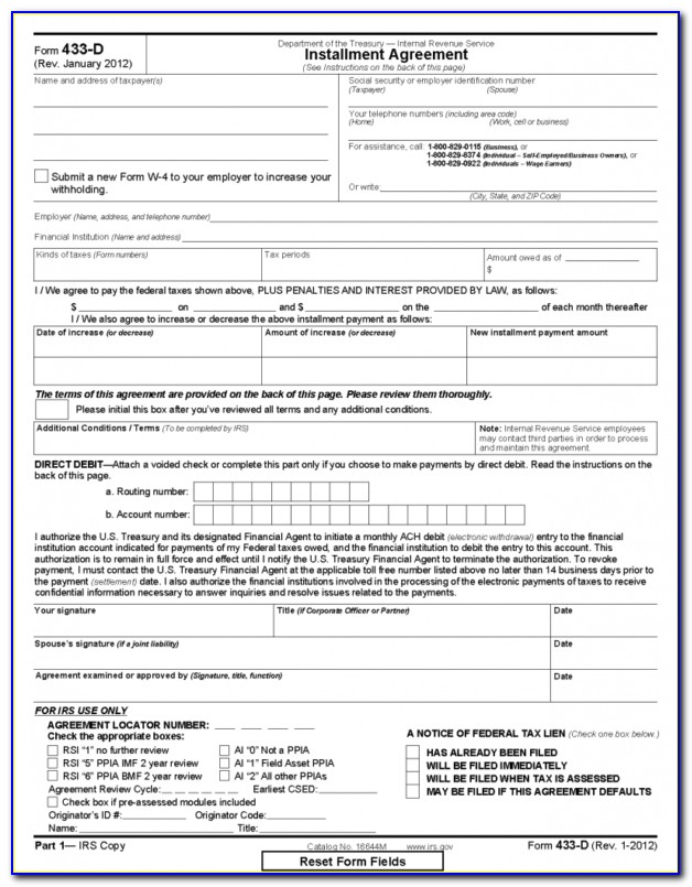 Irs Forms 9465 For 2015