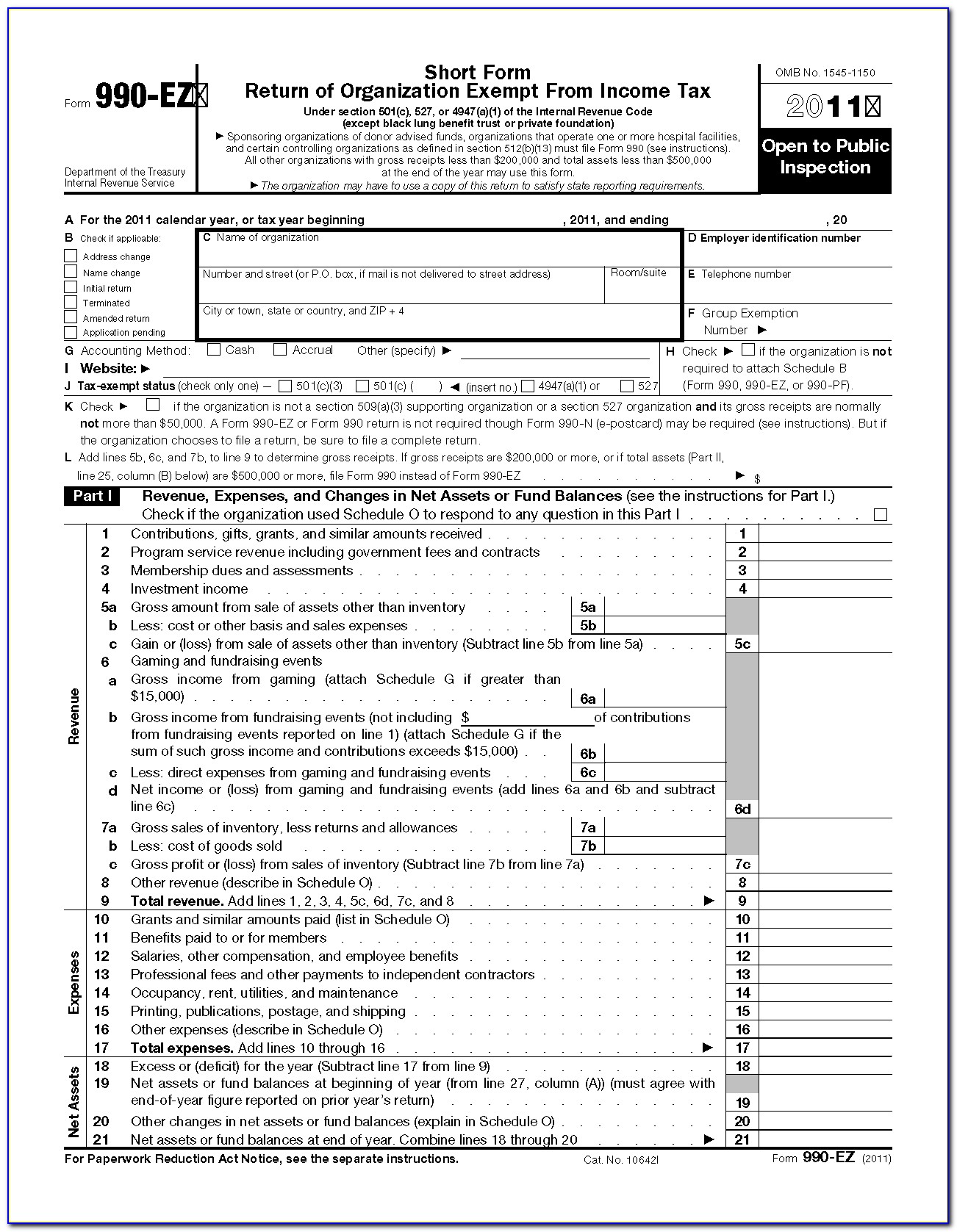 Irs Forms 990 Ez Schedule O