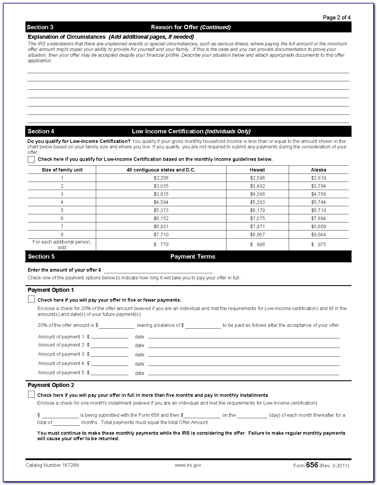 Irs Offer And Compromise Form 656