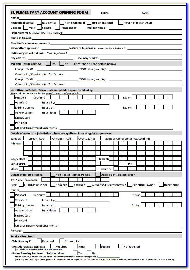 Know Your Customer Kyc Application Form